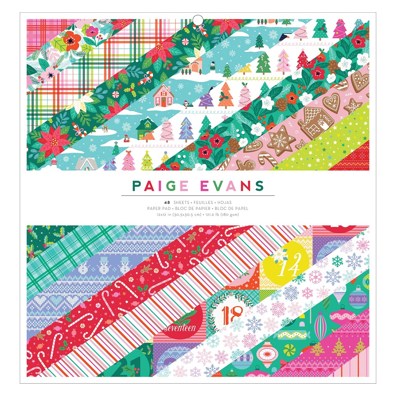 Paige Evans Single-Sided Paper Pad 12"X12" 48/Pkg-Sugarplum Wishes